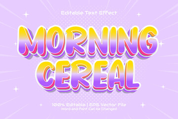 Morning Cereal editable text effect Cartoon style