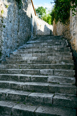 Fototapeta na wymiar Stone stairs in Ploče neighborhood in Dubrovnik