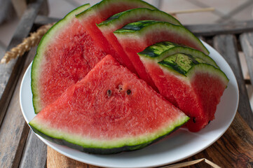 Sliced watermelon on a plate