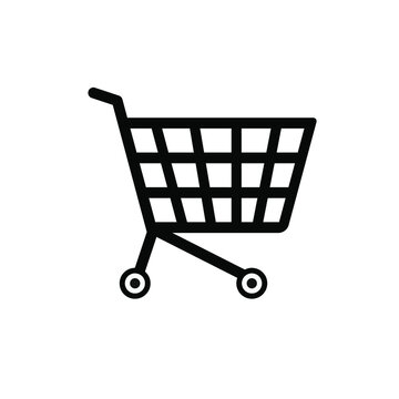 Vector image of a grocery shopping cart. A simple icon. EPS 10