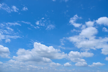 clouds white soft in the vast blue sky