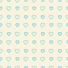 Blue hearts over light cream background