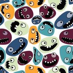 Cartoon kids store monsters seamless aliens pattern for clothes print and wrapping and school notebooks and fabrics 