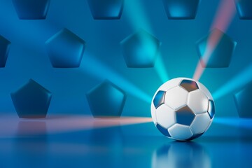 smartphone with a white screen. sports object on dark background. 3d copy space. live program online. 3d illustration. sport competition application online. online live app broadcast. soccer game