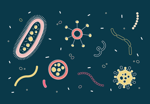 Bacteria Microbes Virus Illustration