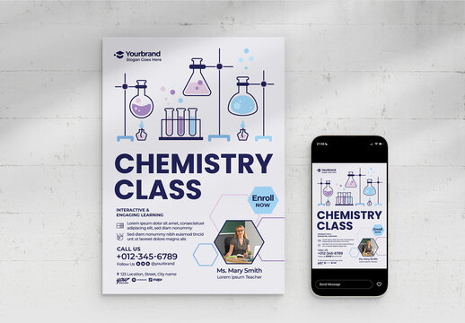 Chemistry Class Science Education School Flyer Poster
