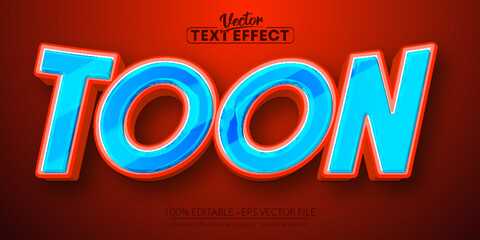 Toon text, cartoon style editable text effect