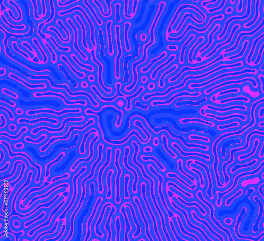 Poster reaction diffusion organic pattern. generative art design.