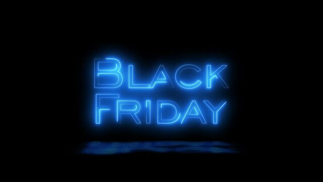 Black friday sale neon sign banner background for video promotion. Light stock sign. Concept of sale an clearance. Sale
