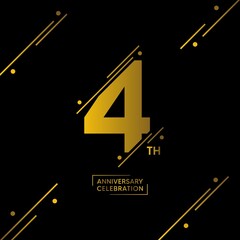 4 year anniversary celebrations logo design concept. vector template illustration
