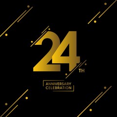 24 year anniversary celebrations logo design concept. vector template illustration