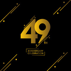 49 year anniversary celebrations logo design concept. vector template illustration