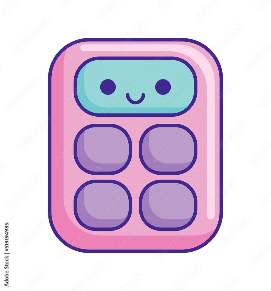 Poster calculator cartoon kawaii