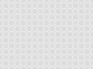 Seamless modern Thai art pattern. Square shape and gray lines White background. Vector illustration.