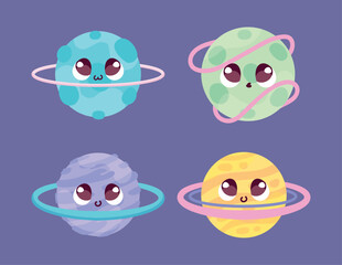 kawaii space planets