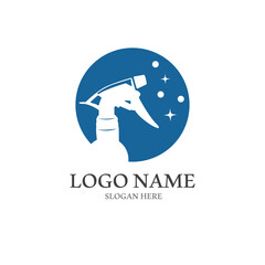 cleaning logo with vector illustration symbol template