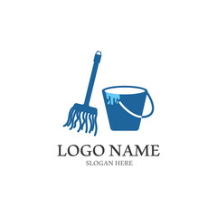 cleaning logo with vector illustration symbol template