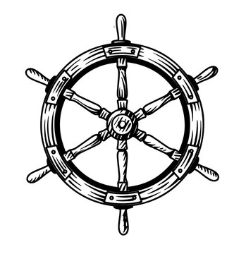 recommend clip art: Ship steering wheel sketch engraving