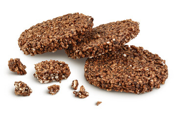 amaranth cookies with carob isolated on white background. Healthy food.