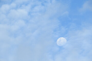 The moon in clear sky.