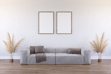 3D visualization of the interior of a room in a modern style