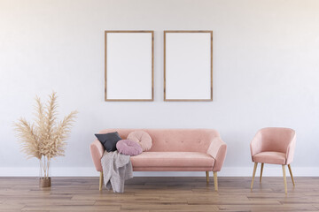 modern living room with armchair