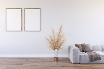 3D visualization of the interior of a room in a modern style