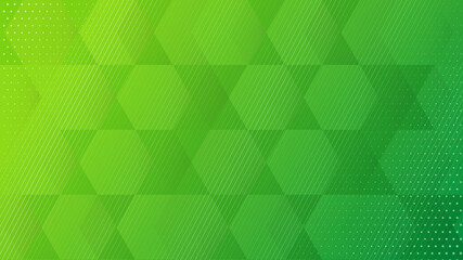 abstract green background with lines and dots bubble web banner and has space for writing 