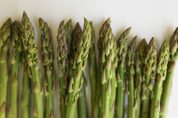 asparagus on white background.fresh asparagus officinalis on white background