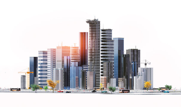 3D render of conceptual city