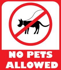 No pets allowed here sign vector