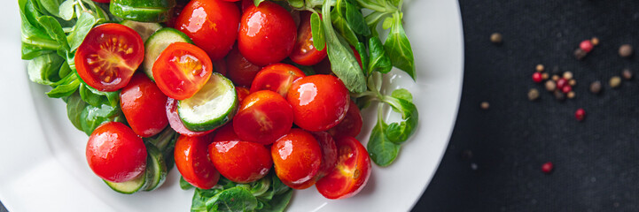 salad cherry tomatoes fresh dish healthy meal food snack diet on the table copy space food...
