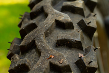 high detailed shot of mountain-bike tyre