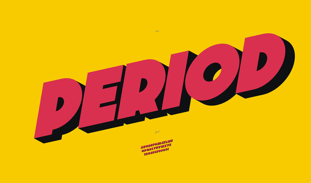 Vector bold font slanted 3d style modern typography for infographics, motion graphics, video, promotion, decoration, logotype, party poster, t shirt, book, animation, banner, game, printing. 10 eps