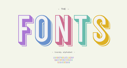 Vector fonts bold color style modern typography for infographics, motion graphics, video, promotion, decoration, logotype, party poster, t shirt, book, animation, banner, game, printing. 10 eps