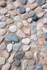 background texture mountain road laid out of stones.