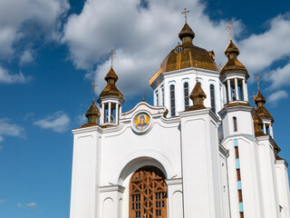 Rivne, Ukraine - July 25, 2022: city street life and architecture during russia invasion on territory of Ukraine. Candid photo