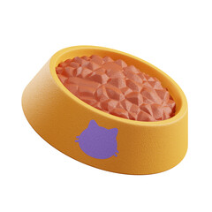 3D illustration Bowl Food Cat