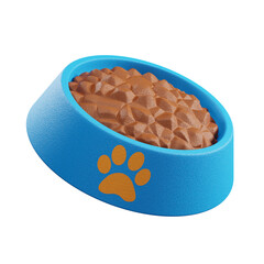 3D illustration Bowl Food Dog