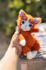 Obraz premium Knitted toy kitten