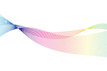 Rainbow waves on the white background. Vector illustration.