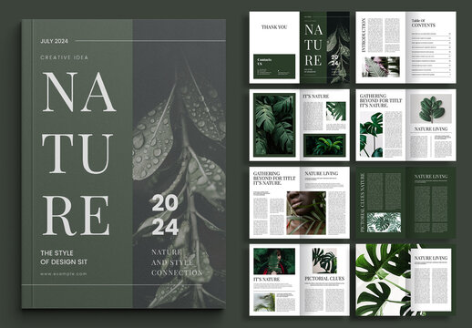 Nature Brochure Layout with Green Accents