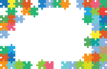 Pieces of colorful puzzles (mosaic) in disassembled form. Team, connection, merge.