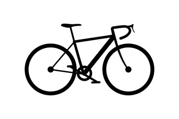 Bicycle vector illustration. Road bike in silhouette.