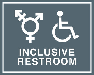 Inclusive Restroom Sign | Signage for All Gender and Accessible Bathrooms | Restroom Accessibility Symbols