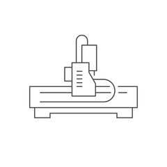 CNC milling machine line icon
