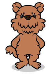 Cartoon illustration of Cute Airedale Terrier Dog standing, best for sticker, logo, and mascot for Pet Shop
