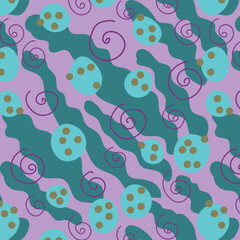 Simple geometric seamless pattern with abstract shapes. Trendy hand drawn textures. Modern abstract design for paper, fabric, interior decor and other users.