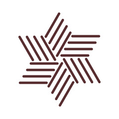 Star of David logo. Geometric emblem of hexagram. Religion Jewish sign. Element for banner design or tattoo. Symbol shield. Vector graphic illustration 