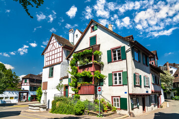 Traditional architecture of the old town of Basel in Switzerland